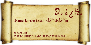 Demetrovics Ádám névjegykártya