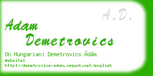 adam demetrovics business card