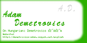 adam demetrovics business card